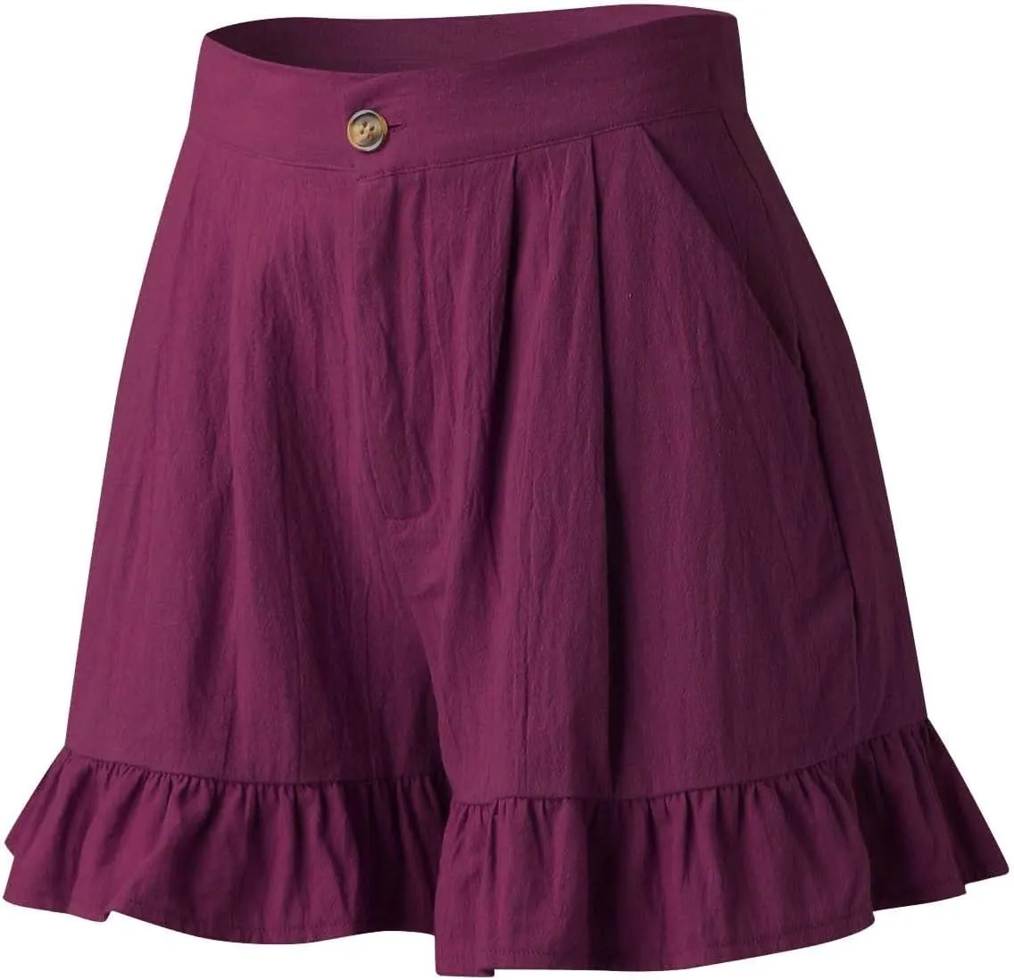 Women's High Waist Ruffle Trim Skort Y2k Bubble High Waist Wide Leg Shorts Summer A Line Beach Casual Mini Shorts