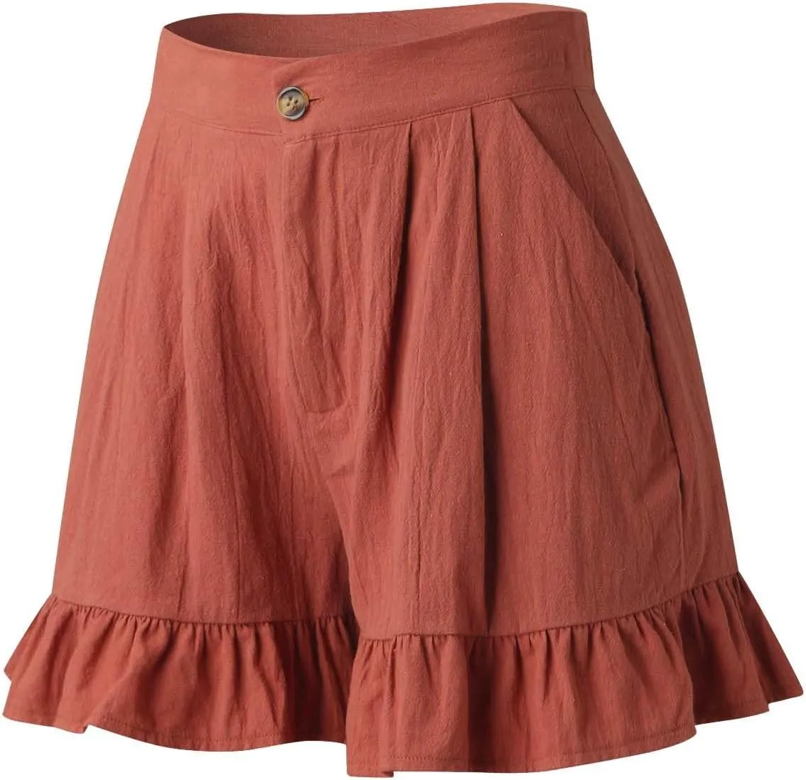 Women's High Waist Ruffle Trim Skort Y2k Bubble High Waist Wide Leg Shorts Summer A Line Beach Casual Mini Shorts