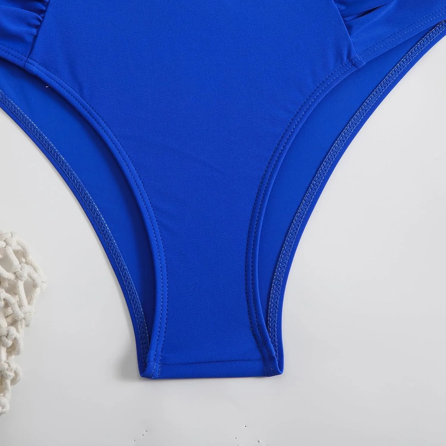 Womens High Waisted Bikini Sets Modest Tummy Control Swimsuits Cutout Crisscross Ruched Two Piece Bathing Suit