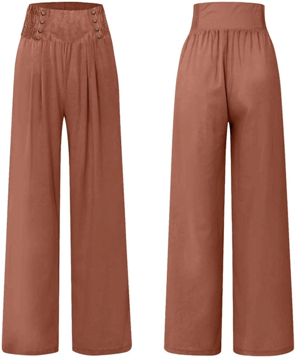 Womens Linen Pants Linen Wide Leg Pants for Women High Waist Stretch Dress Women's Cotton Linen Casual Beach Long Pants