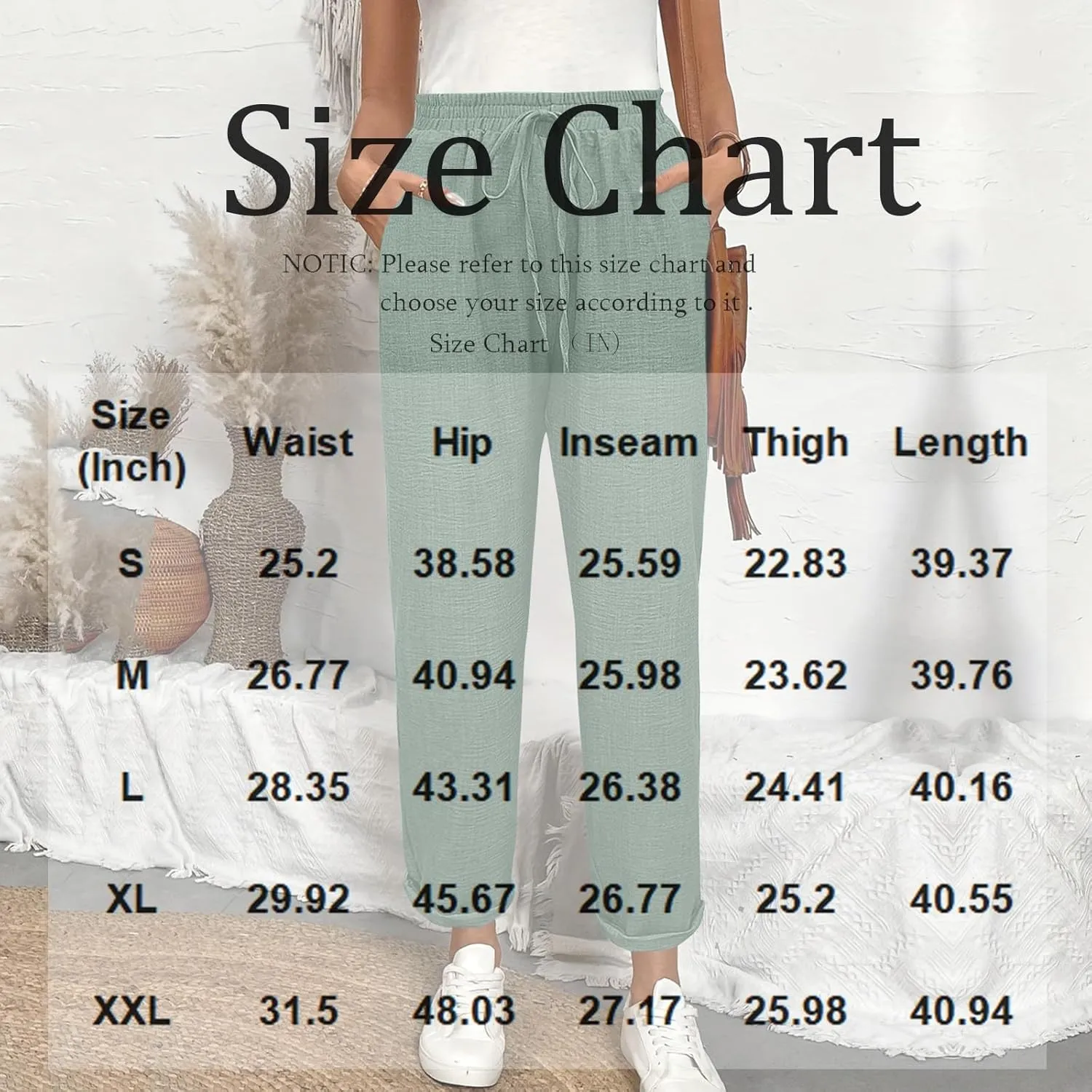 Womens Linen Pants with Pockets Petite Length Drawstring Elastic Waisted Casual Summer Pants 2025