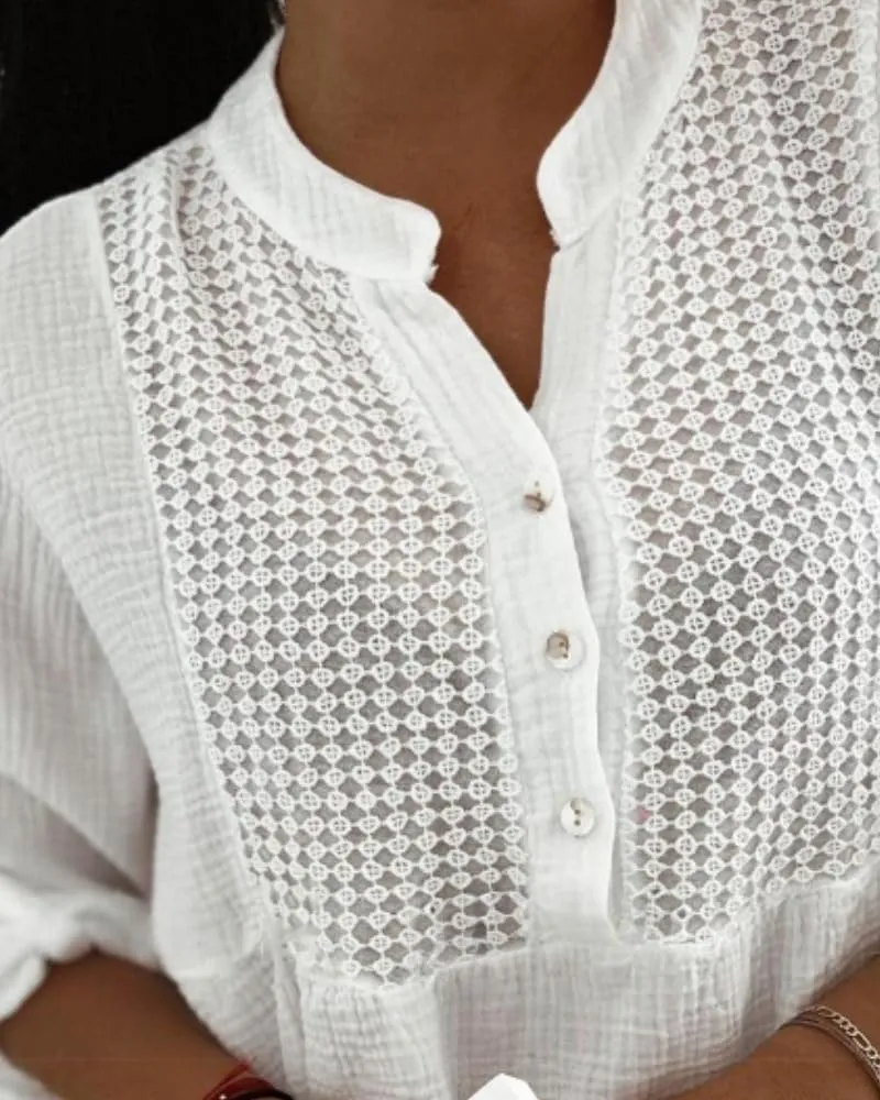 Womens Long Sleeve Blouses Babydoll Loose Fit Tops Ruffle Hem Button Up Casual Peplum Blouses Shirts