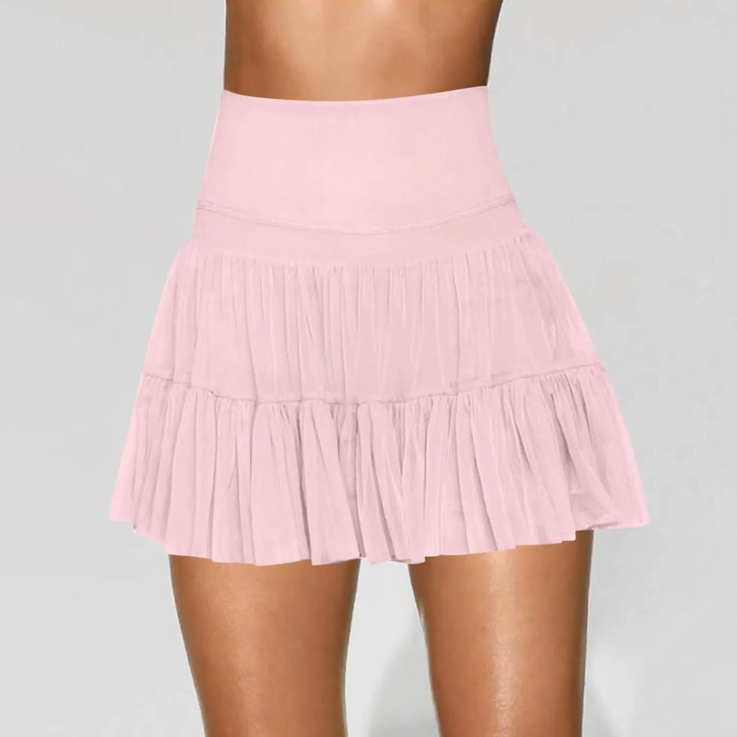 Women's Mini Skirt Flowy Pleated High Waisted Ruffle Tennis Skirts Athletic Skater Golf A Line Beach Vacation Skirts