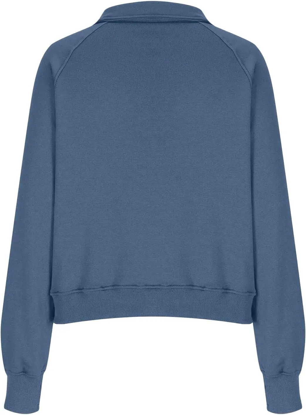 Womens Oversized Half Zip Cropped Sweatshirt 2024 Fall Fashion 1/4 Zip Pullover Preppy Thumb Hole Tops With Pocket