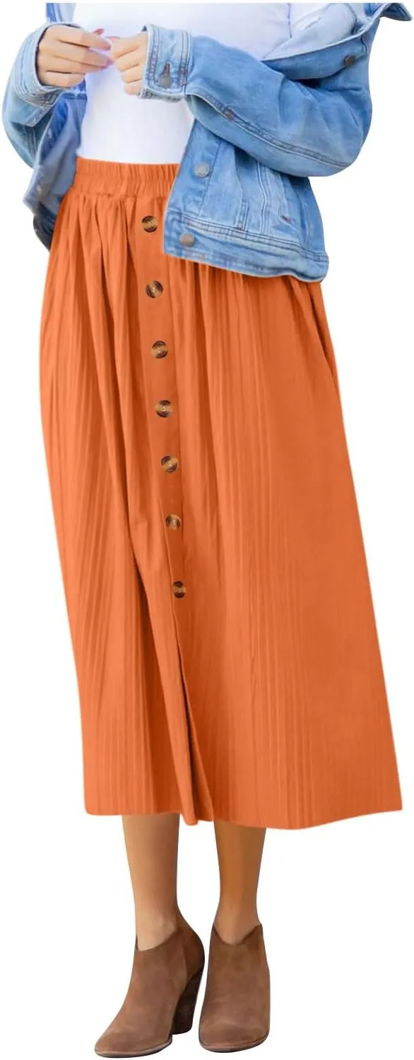 Womens Plain Maxi Long Midi Knee Length Loose Fit Skort for Women 2025 Trendy Y2K