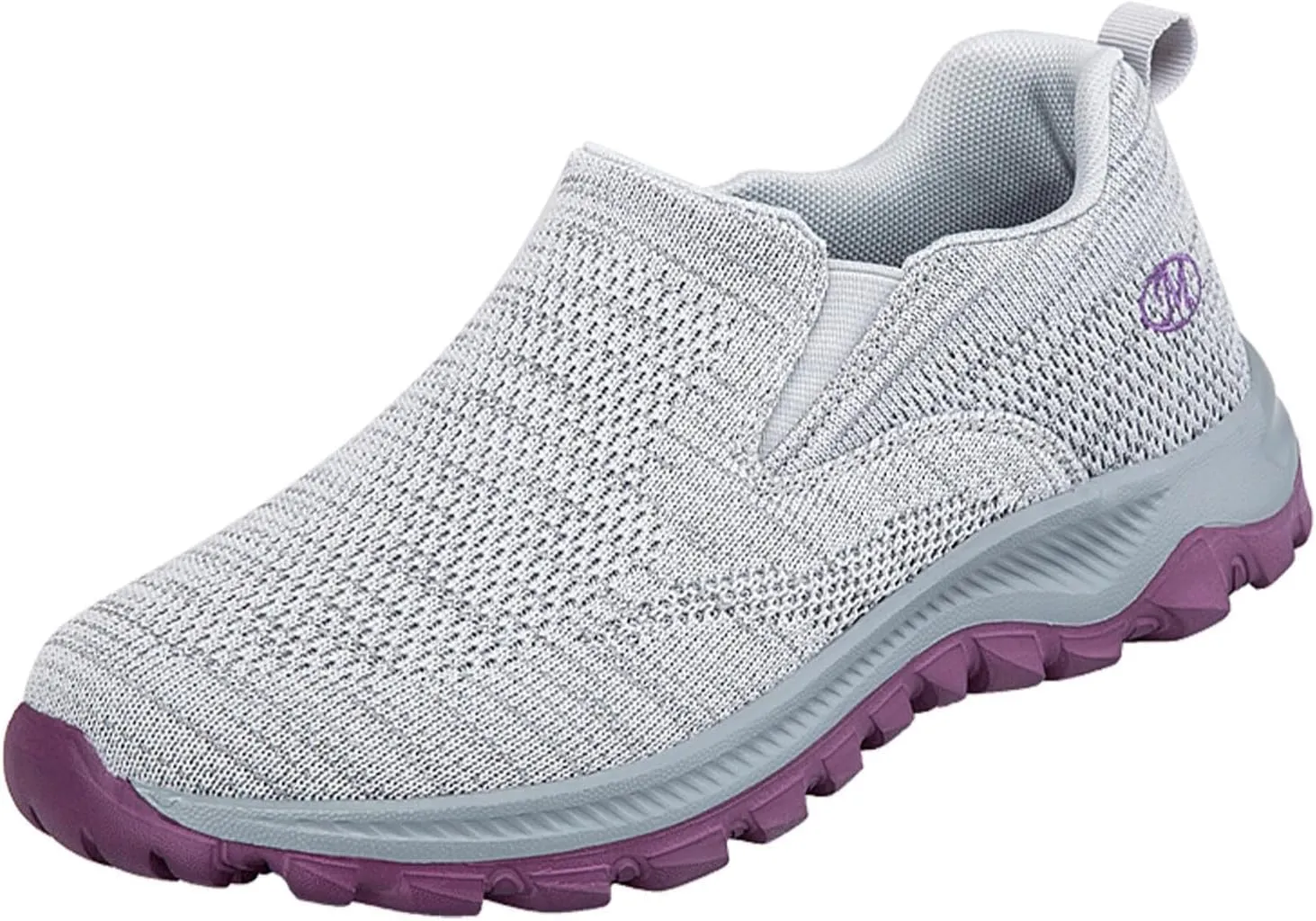 Women's Slip on Walking Shoes Dressy Knitted Non Slip Vintage Wide Running Shoes Breathable Mesh Sports Workout Tennis Shoes Fashion Lace Up Sneakers
