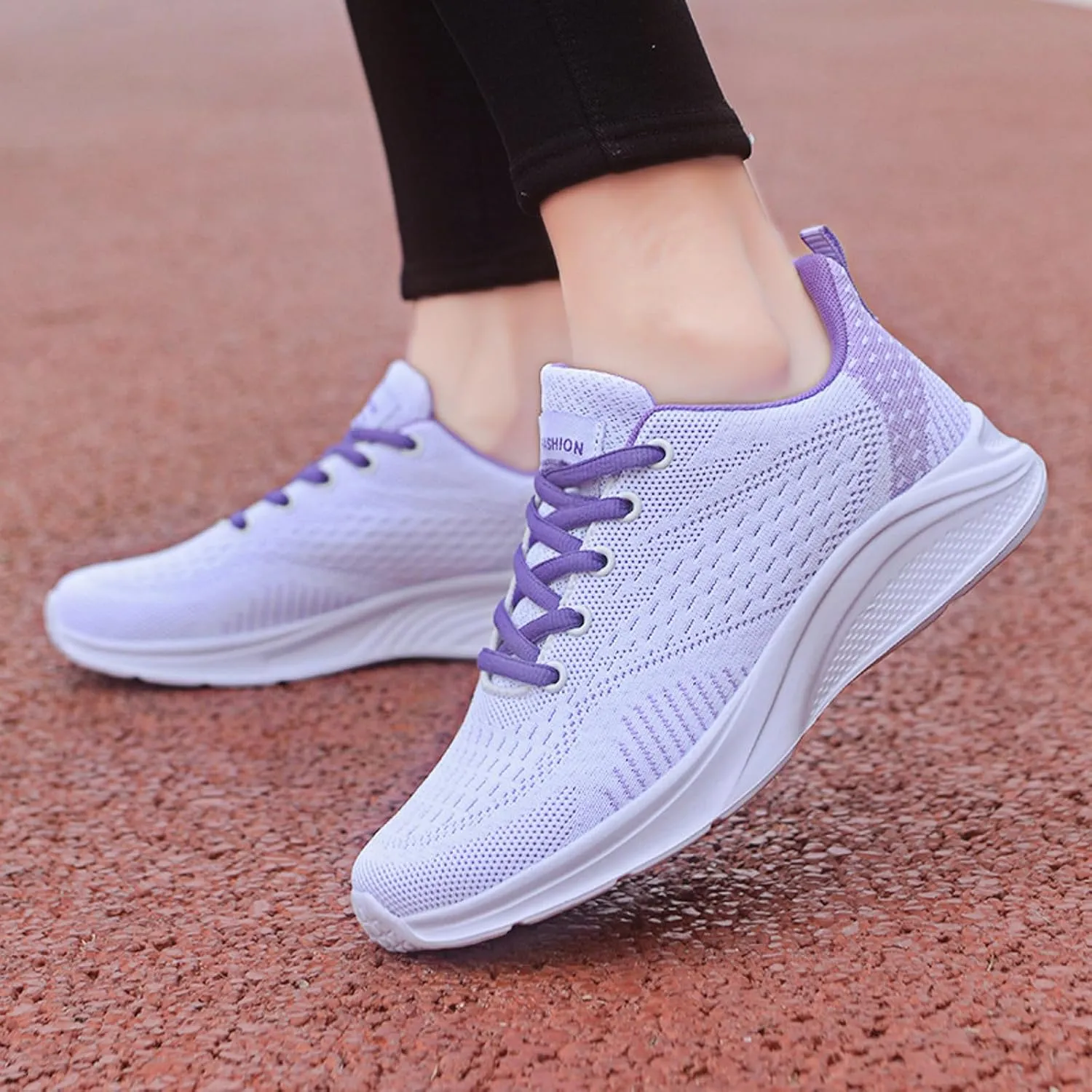 Women's Slip on Walking Shoes Non Slip Memory Foam Arch Support Running Shoes Breathable Mesh Sports Workout Tennis Shoes Fashion Lace Up Sneakers