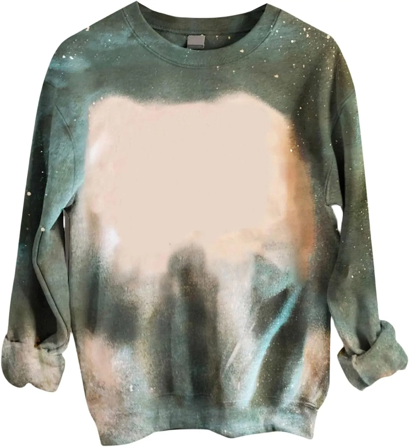 Womens Sweatshirt Crewneck Fashion Tie Dye Print Tops Casual Pullover Fleece Sweatshirt Loose Lightweight Sweatshirt