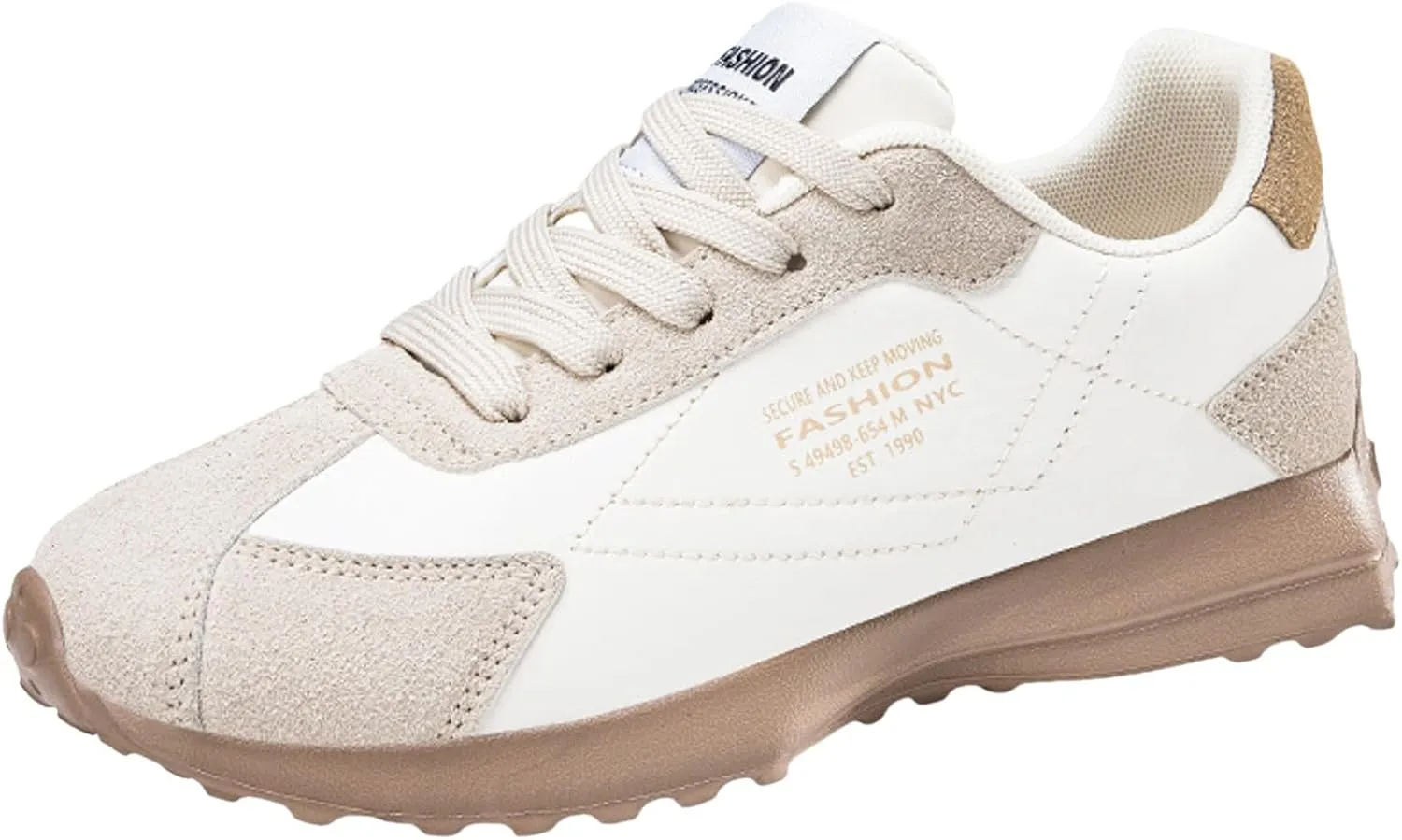 Womens Walking Shoes Slip on Non Slip Memory Foam Comfortable Running Shoes Breathable PU Leather Sports Workout Tennis Shoes Lightweight Fashion Sneakers