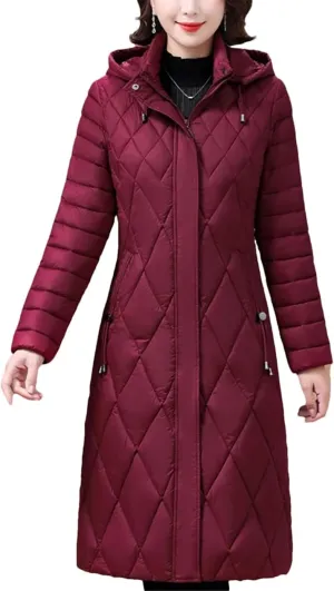 Women's Winter Coats Hooded Casual Cotton Padded Jackets For Women Long Parkas Warm Slim Winter Overcoat