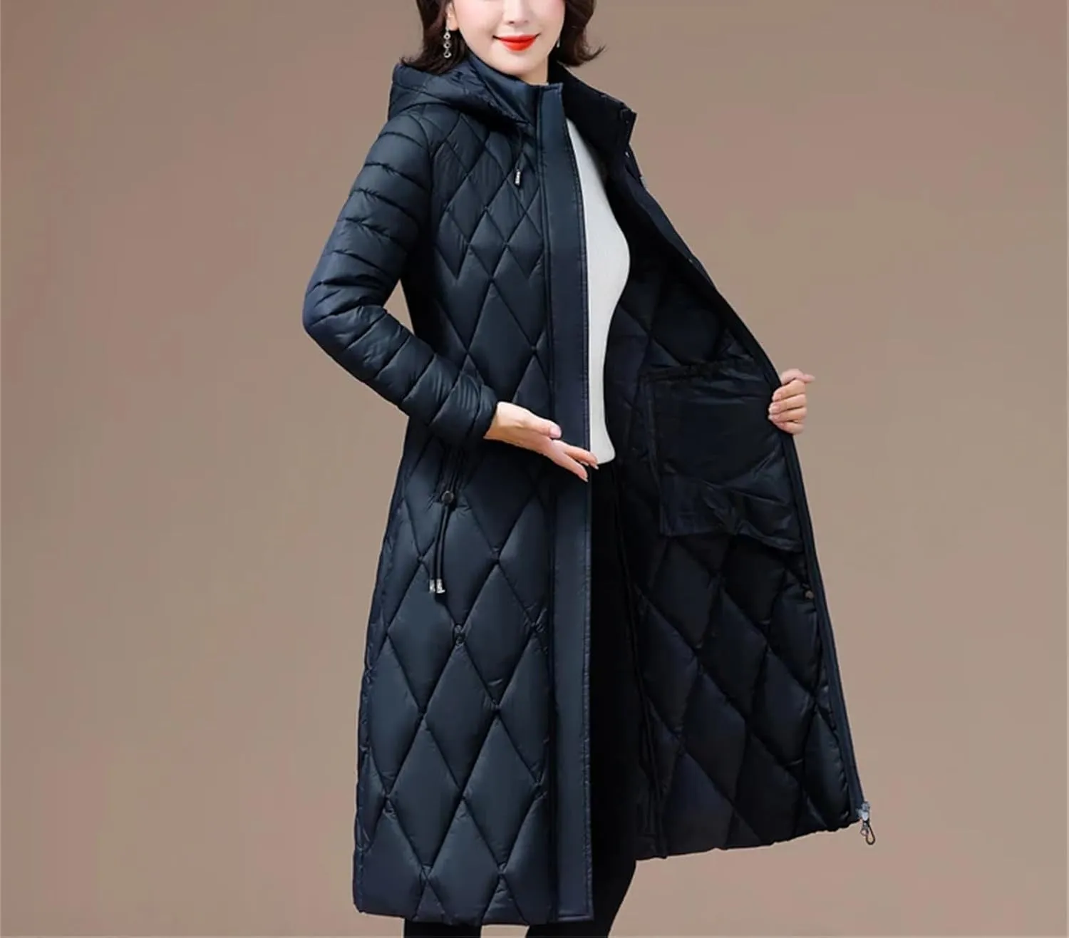 Women's Winter Coats Hooded Casual Cotton Padded Jackets For Women Long Parkas Warm Slim Winter Overcoat