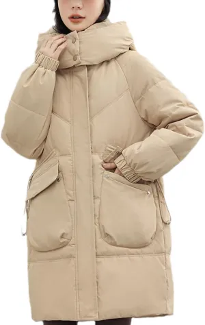 Women's Winter Puffer Jacket Overcoat Female Thick Down Cotton Padded Cold Coat Plus Size Casual Loose Hooded Long Parkas