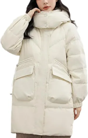 Women's Winter Puffer Jacket Overcoat Female Thick Down Cotton Padded Cold Coat Plus Size Casual Loose Hooded Long Parkas