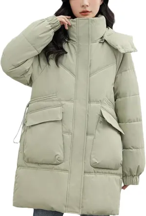 Women's Winter Puffer Jacket Overcoat Female Thick Down Cotton Padded Cold Coat Plus Size Casual Loose Hooded Long Parkas