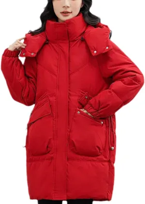 Women's Winter Puffer Jacket Overcoat Female Thick Down Cotton Padded Cold Coat Plus Size Casual Loose Hooded Long Parkas