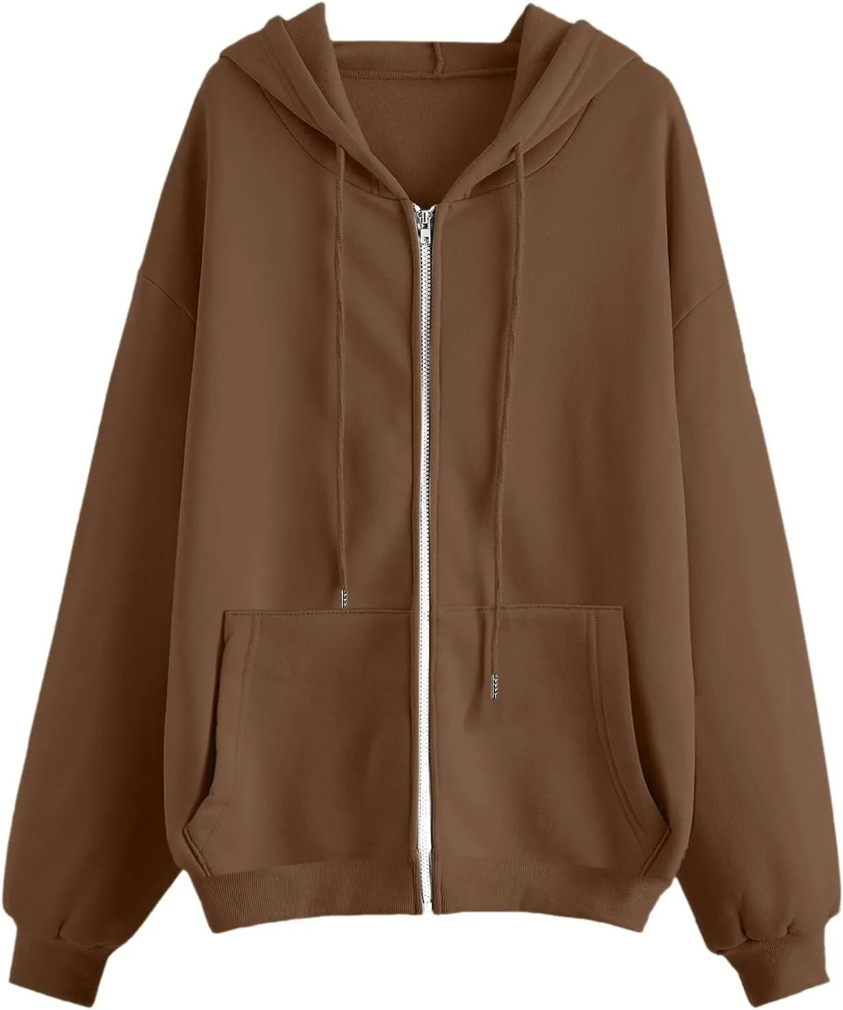 Womens Zip Up Y2k Hoodies Fall Fashion Oversized Long Sleeve Hooded Sweatshirt Casual Lightweight Jackets