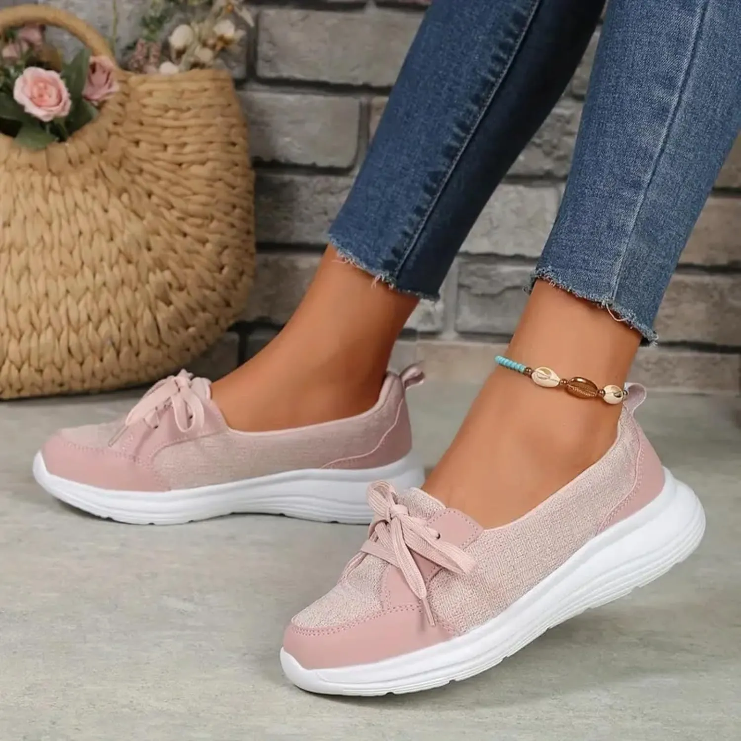 Yanzhenglip Women Orthopedic Walking Shoes,Womens Breathable Comfy Slip On Arch Support Nonslip Fashion Shoes 2024 Wide Width Woven Orthopedic Soft Loafers Sneakers Boat Shoes
