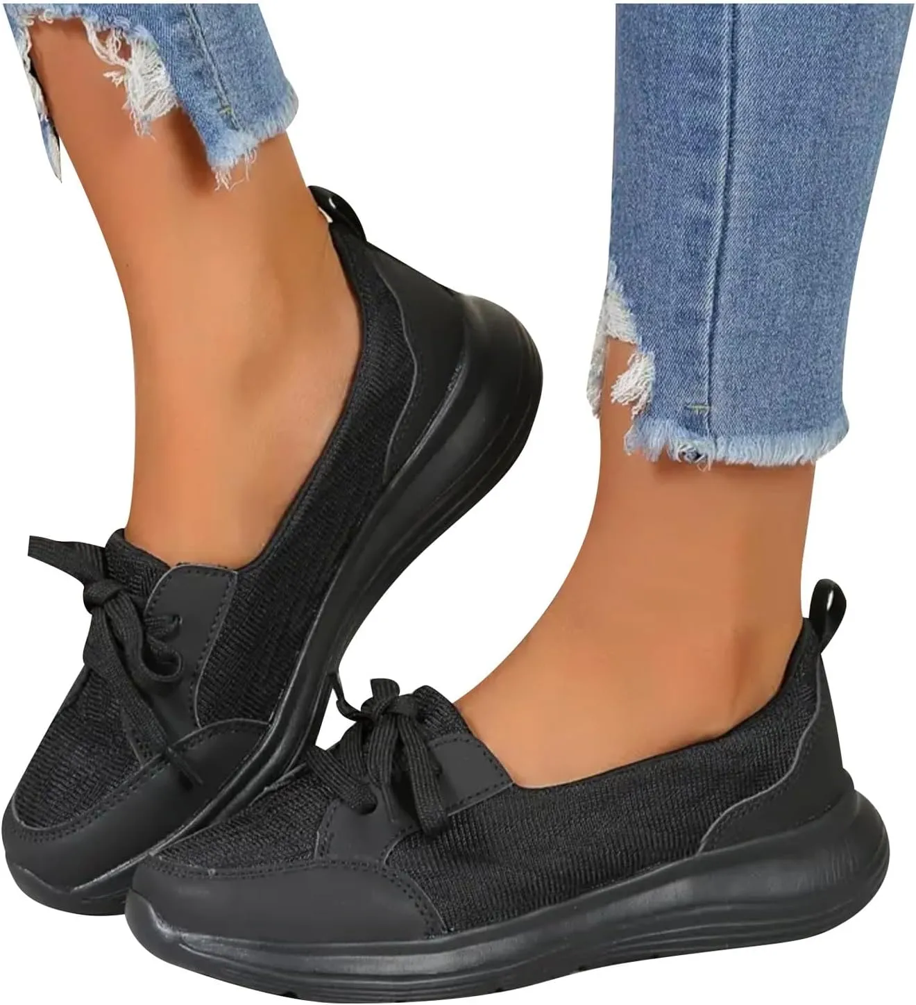 Yanzhenglip Women Orthopedic Walking Shoes,Womens Breathable Comfy Slip On Arch Support Nonslip Fashion Shoes 2024 Wide Width Woven Orthopedic Soft Loafers Sneakers Boat Shoes
