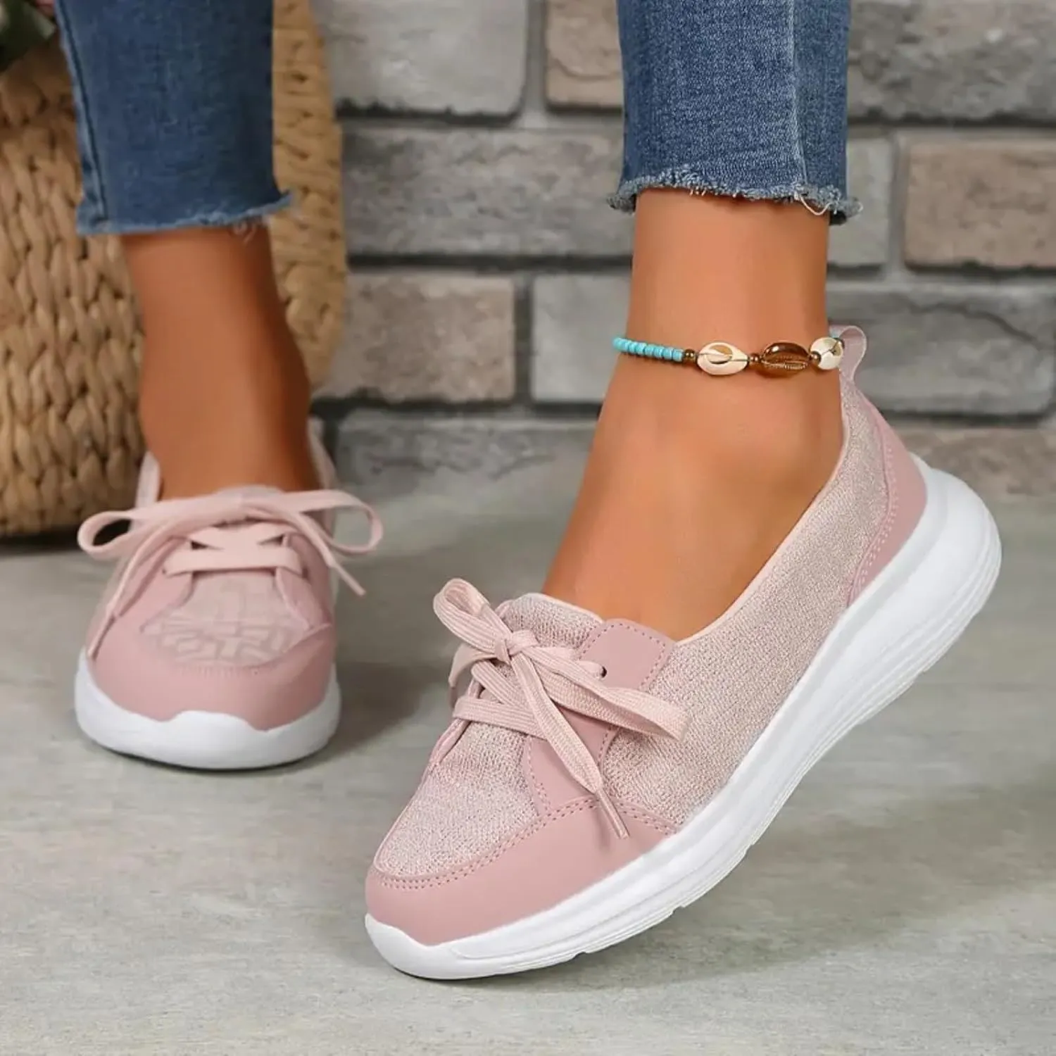 Yanzhenglip Women Orthopedic Walking Shoes,Womens Breathable Comfy Slip On Arch Support Nonslip Fashion Shoes 2024 Wide Width Woven Orthopedic Soft Loafers Sneakers Boat Shoes