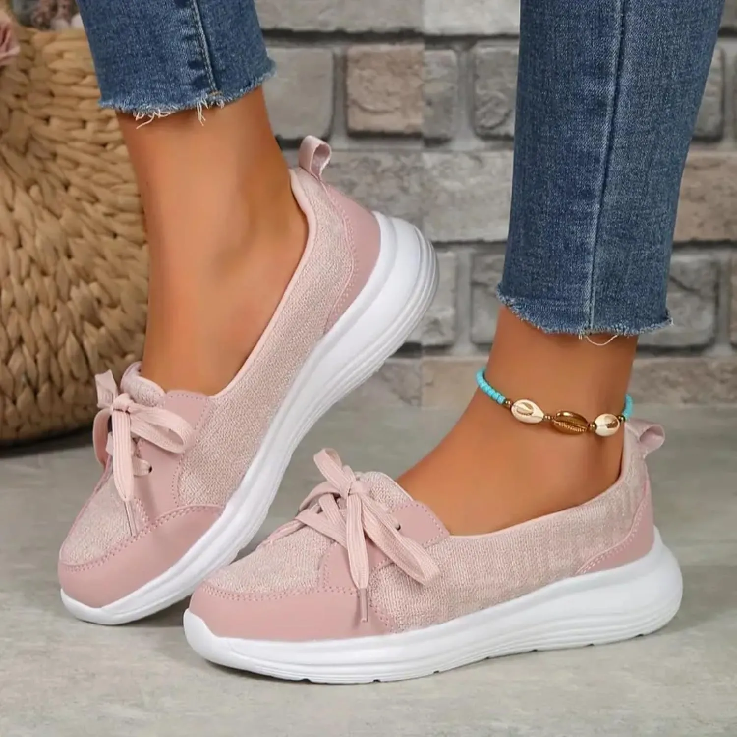 Yanzhenglip Women Orthopedic Walking Shoes,Womens Breathable Comfy Slip On Arch Support Nonslip Fashion Shoes 2024 Wide Width Woven Orthopedic Soft Loafers Sneakers Boat Shoes
