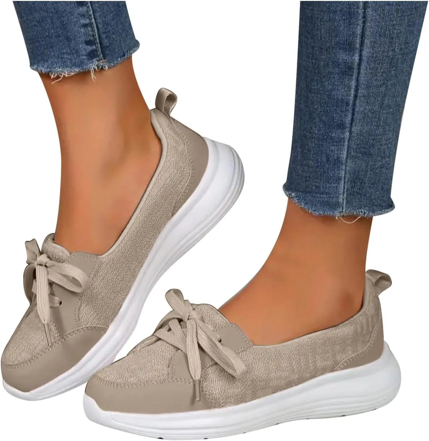 Yanzhenglip Women Orthopedic Walking Shoes,Womens Breathable Comfy Slip On Arch Support Nonslip Fashion Shoes 2024 Wide Width Woven Orthopedic Soft Loafers Sneakers Boat Shoes