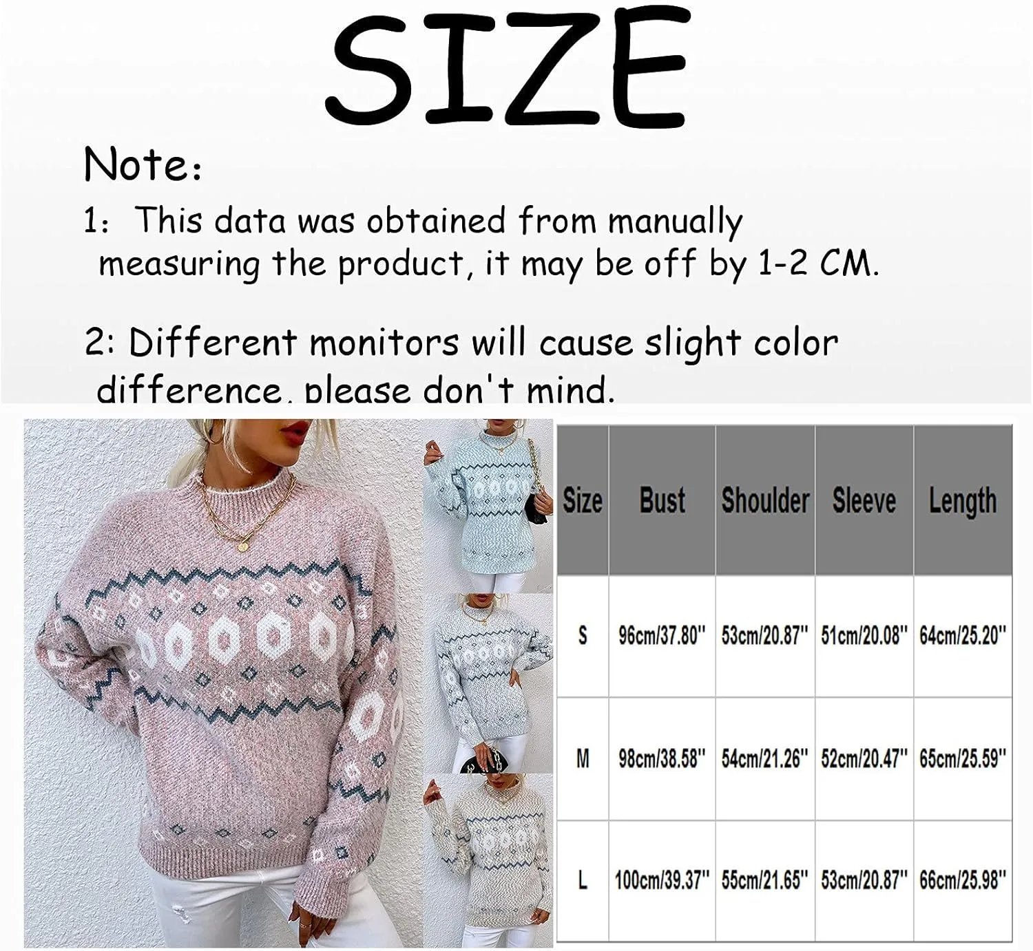 Ymosrh Women's Sweaters Fall Knitwear Christmas Snowflakes Half Turtleneck Sweater Clothes
